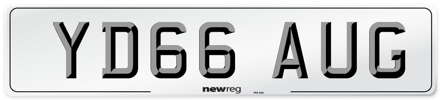 YD66 AUG Number Plate from New Reg